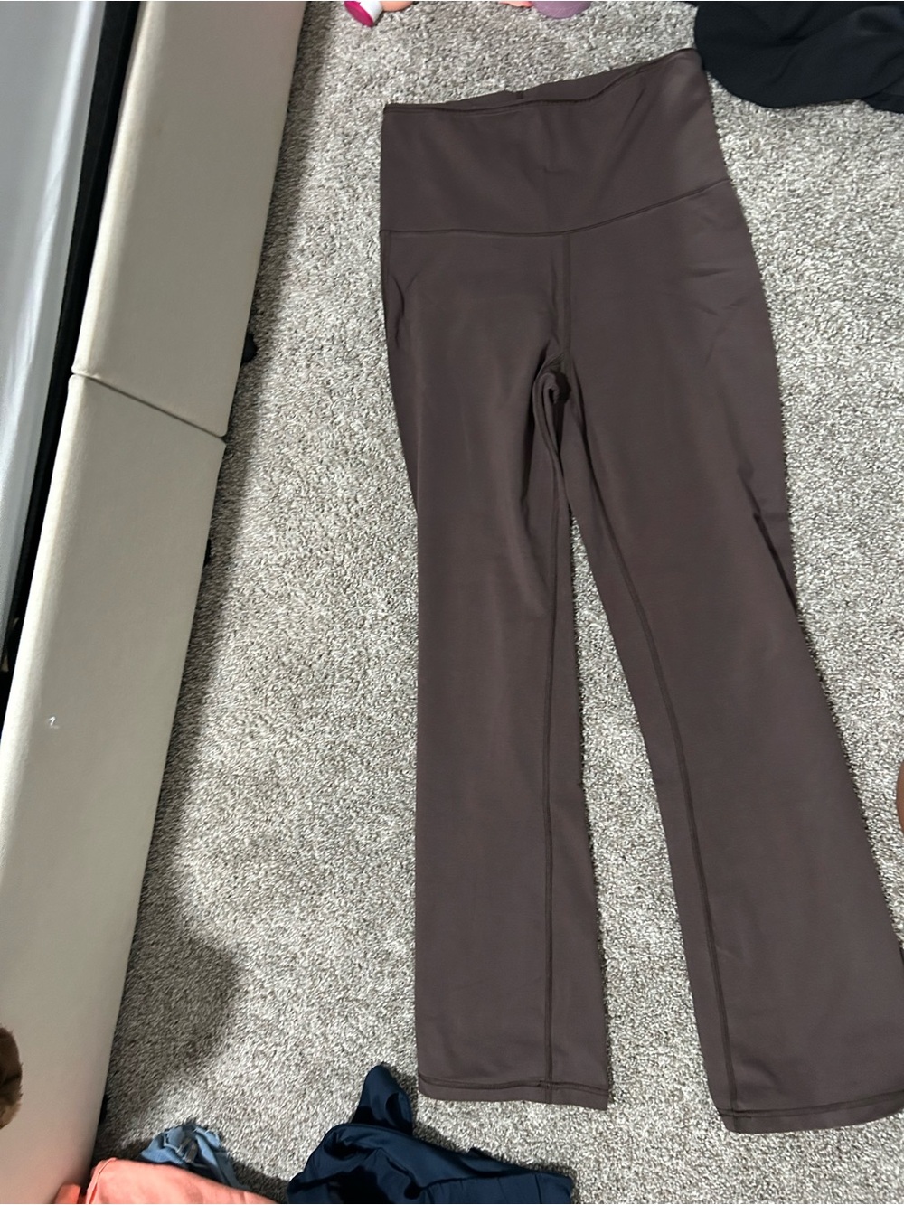 High-Waist Brown Flared Leggings
